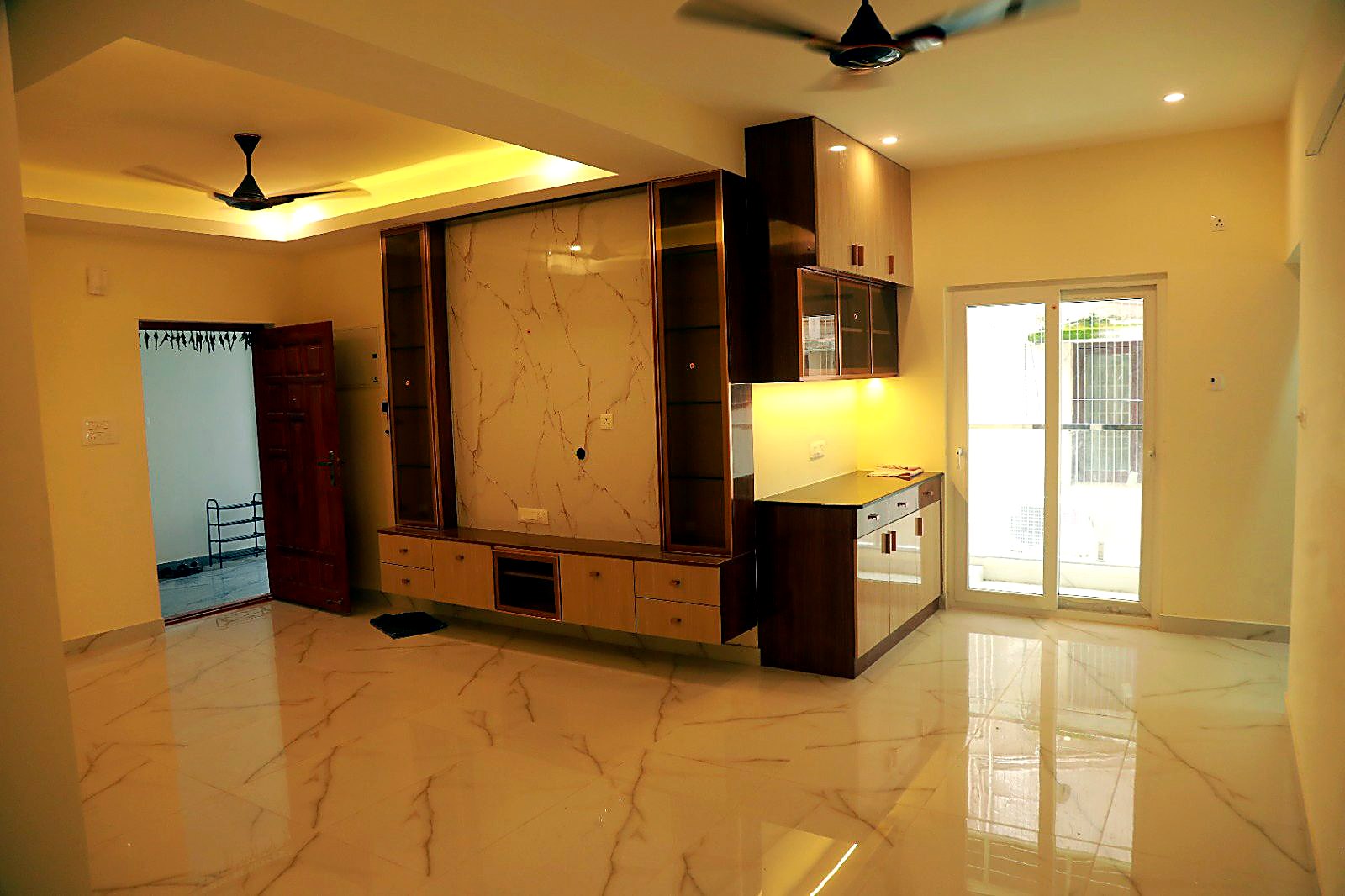 Living area with TV console unit